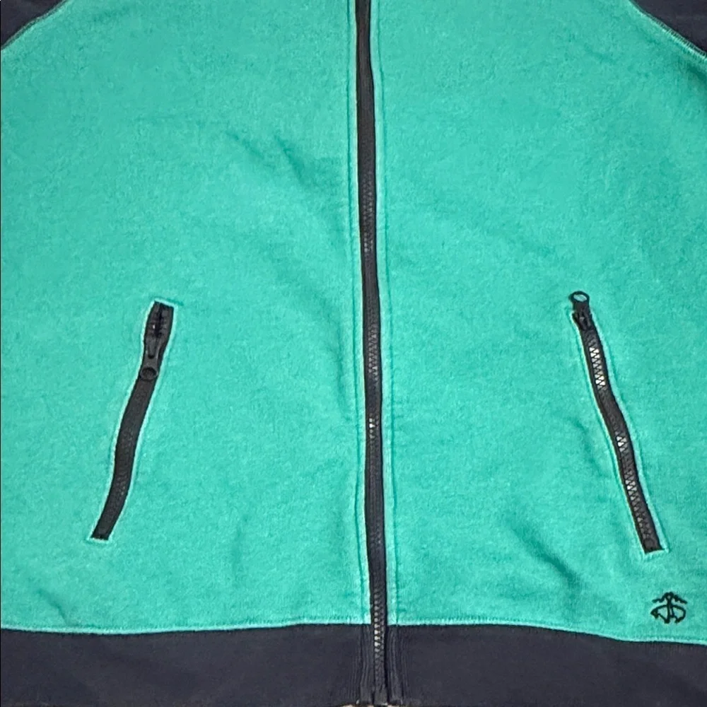 Brooks Brothers Fleece Colorblock Sweatshirt Men’s XL Full Zip Jacket Teal